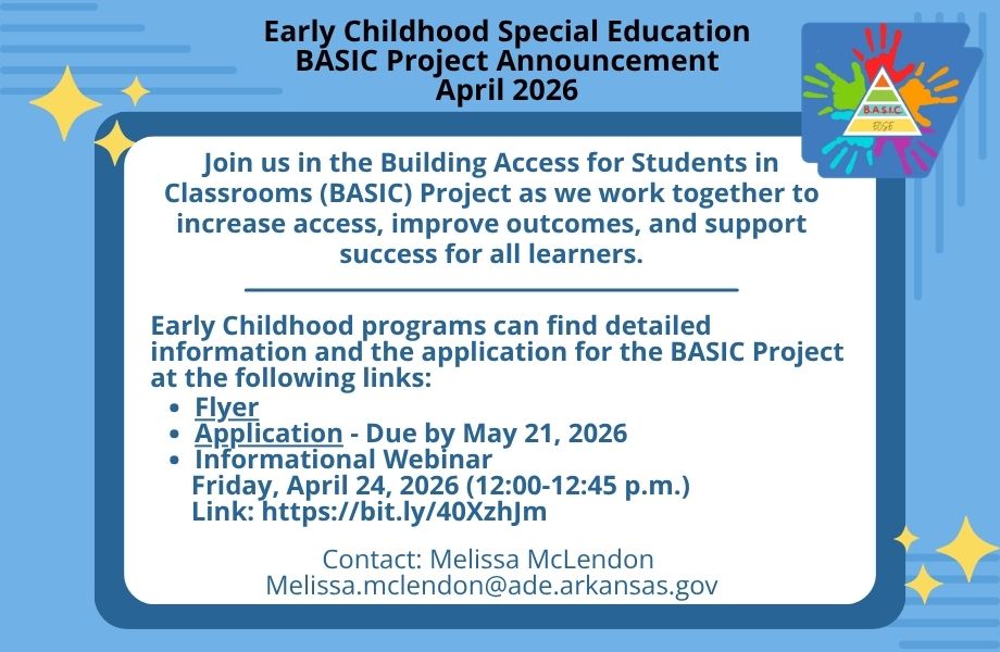 Early Childhood Special Education BASIC Project Announcement